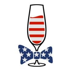 Wine with USA Flag