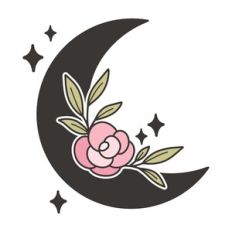 Simple Floral Moon