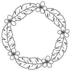 Tropical Flower Circle Frame