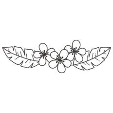 Tropical Leaf and Flower Border