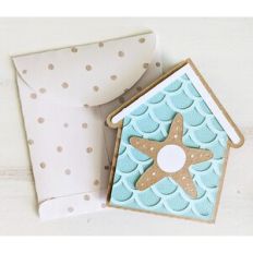 beach bird house card and envelope