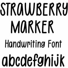 strawberry marker handwriting font