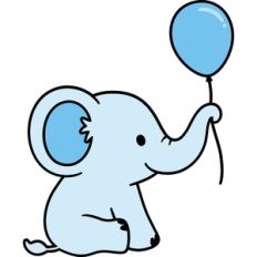 Baby Elephant With Balloon
