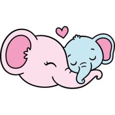 Mom And Baby Elephant