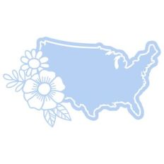 american flag floral silhouette