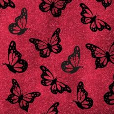 Butterflies Red Glitter Background Pattern