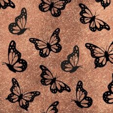 Butterflies Rose Gold Glitter Background Pattern