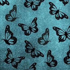 Butterflies Teal Glitter Background Pattern