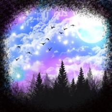 Twilight Fantasy Forest Background Pattern