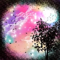 Pastel Rainbow Fantasy Forest Background Pattern