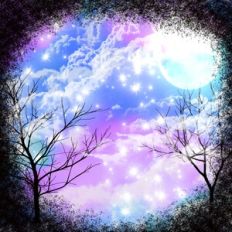 Twilight Sky Fantasy Forest Background Pattern