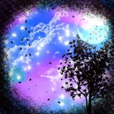 Twilight Fantasy Forest Background Pattern