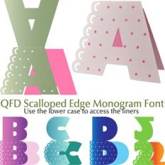 QFD Scalloped Edge Card Monogram Font