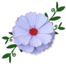 Lilac Watercolor Flower 01 with Foliage