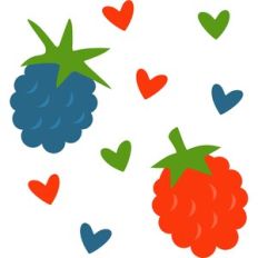 blackberry raspberry and hearts