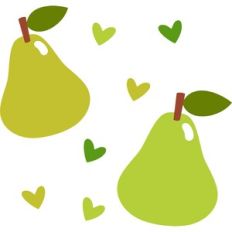 pears and hearts