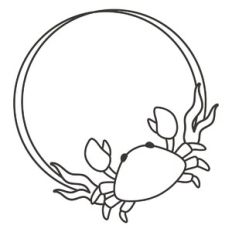Cute Crab Circle Frame