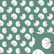Tossed Pumpkins on Sage Green Background Printable Pattern
