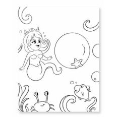 Cute Mermaid Coloring Page