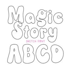 BFC Magic Story Sketch Retro Boho Bubble Sketch Font
