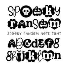 BFC Spooky Ransom Halloween Cut Out Ransom Note Font