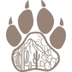 paw with desert scene