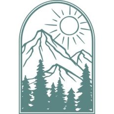 mountain scene in frame