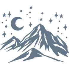 mountain scene at nighttime