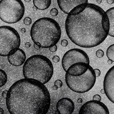 Silver Glitter Dark Bubbles Background Pattern