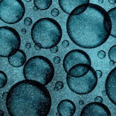 Teal Glitter Dark Bubbles Background Pattern
