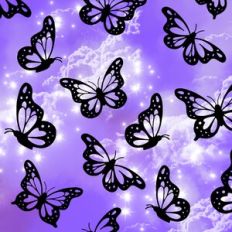 Purple Ombre Butterfly Fantasy Forest Sky Background Pattern