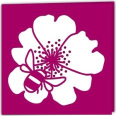Bee on a Wild Rose Card