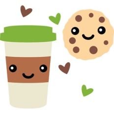 cute coffee and cookie
