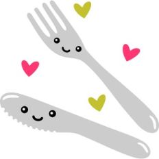 cute fork and knife