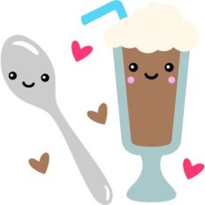 cute spoon and milkshake