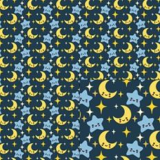 moon and stars pattern
