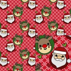 santa and reindeer pattern