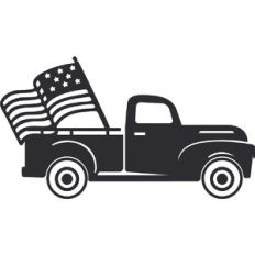 American Flag Country Truck