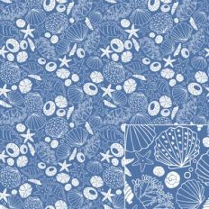 Sea Shells on a Blue Background Printable Pattern