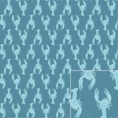 Cute Blue Lobster Printable Pattern Background
