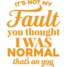 it's not my fault you thought i was normal