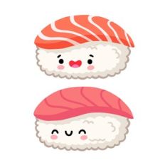 Kawaii Salmon and Tuna Nigiri Sushi