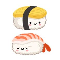 Kawaii Tamago and Prawn Nigiri Sushi