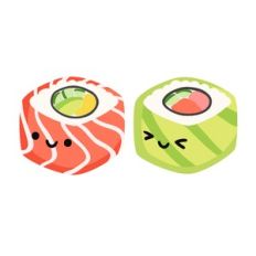 Kawaii Salmon Avocado Sushi Rolls