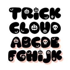BFC Trick Cloud Halloween Bubbly Retro Monogram Font