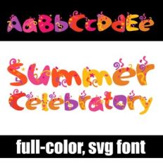 Summer Celebratory Color Font