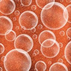 Orange Glitter Bubbles Background Pattern