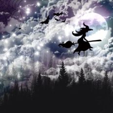 Magical Halloween Night Sky Background Pattern