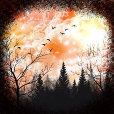 Magical Halloween Forest Background Pattern