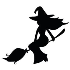 Halloween Flying Witch on a Broomstick